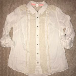 NWOT COTTON W/Lace Top